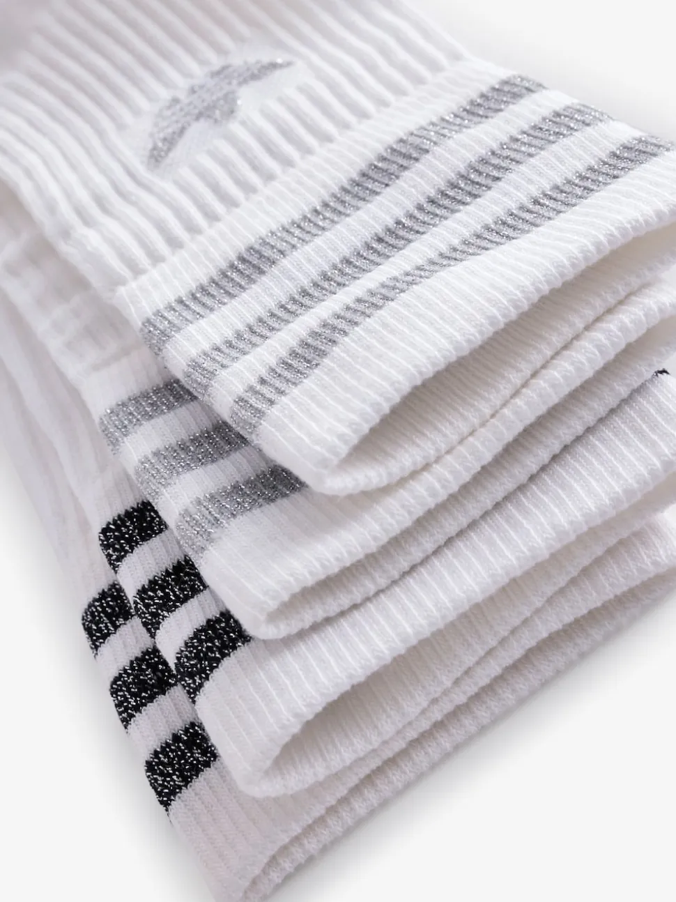 Gris/Blanc - adidas originals Chaussettes mi-hautes à paillettes 2 Pack