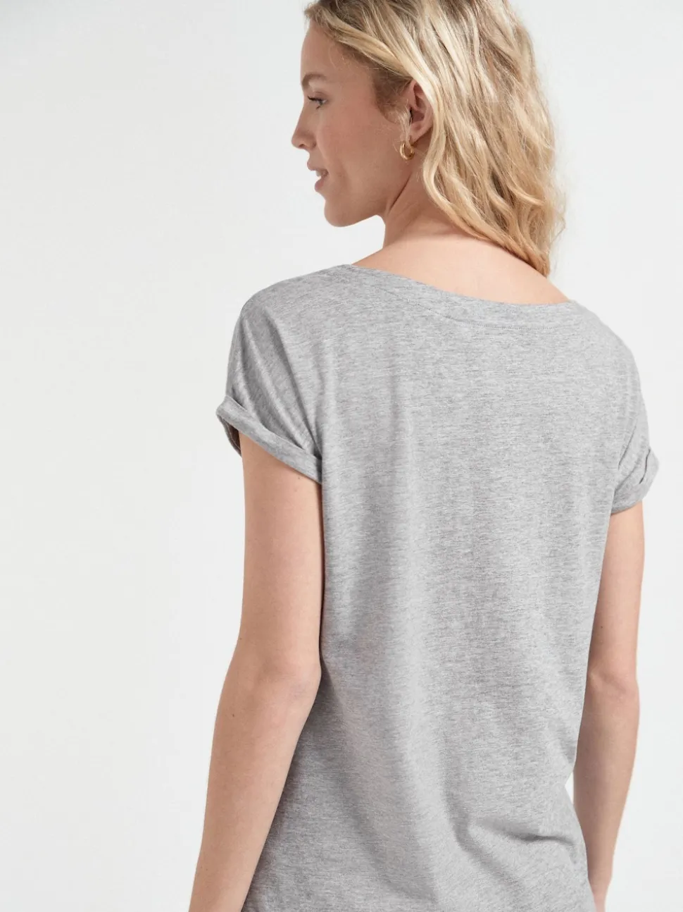 Gris/Blanc/Noir/Bleu marine/Vert kaki - Lot de 5 T-shirts à mancherons