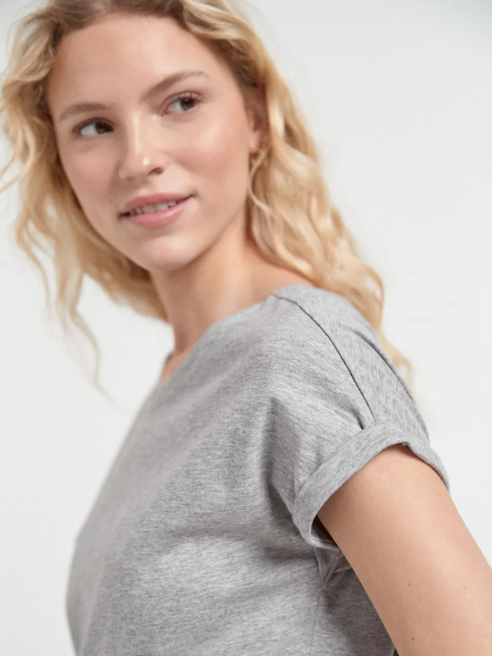 Gris/Blanc/Noir/Bleu marine/Vert kaki - Lot de 5 T-shirts à mancherons