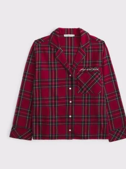 Haut de Pyjama à manches longues Abercrombie & Fitch en flanelle