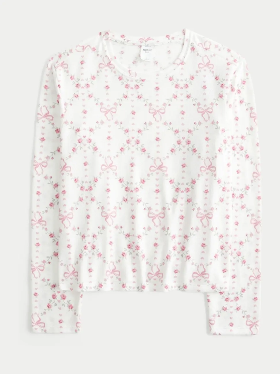 Haut de pyjama Hollister Cosy blanc à manches longues