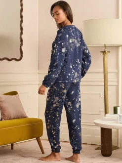 Haut de vêtements d'intérieur Love & Roses de Noël à Manches longues et détails en aluminium