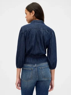 Haut Gap en Denim à taille élastique