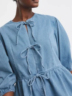Haut JD Williams en Denim à Manche bouffante et péplum