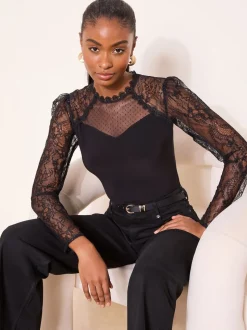 Haut Lipsy manches longues en dentelle