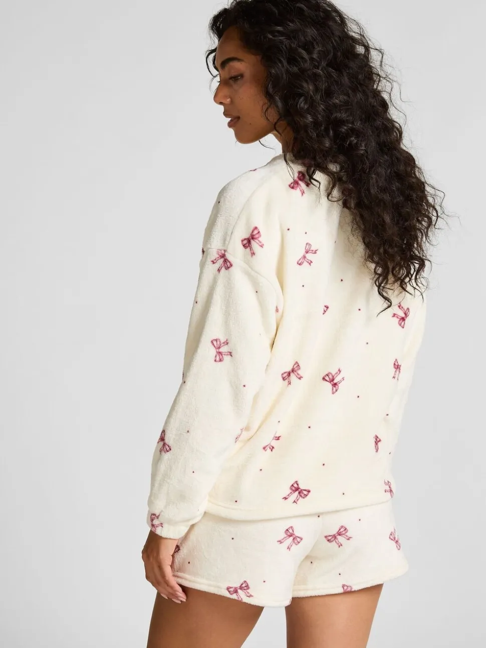 Hunkemoller pyjama blanc en polaire en flanelle