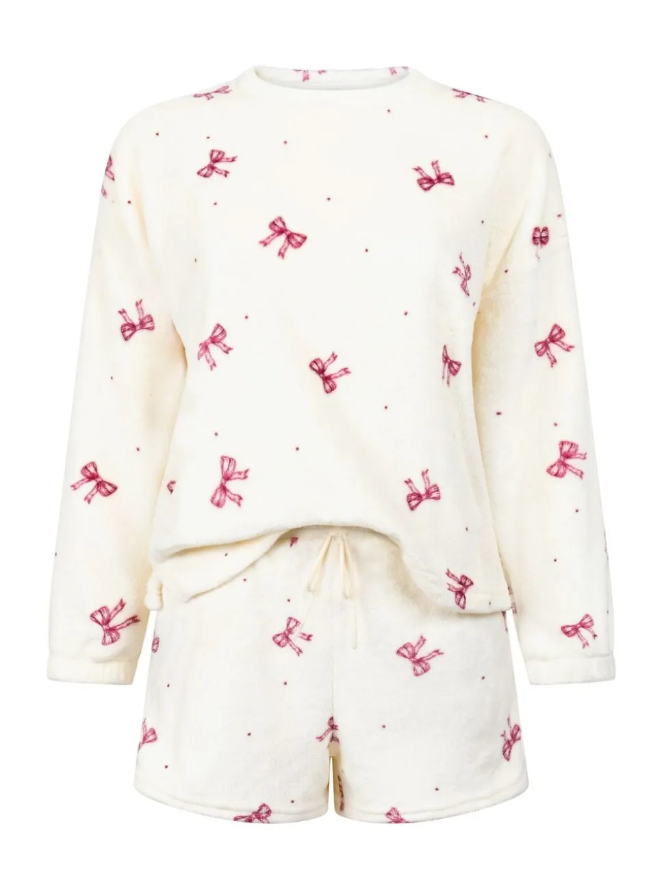 Hunkemoller pyjama blanc en polaire en flanelle