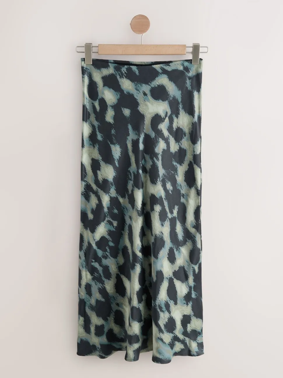 Impression animale verte - Jupe Midi Satin