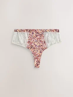 Impression florale - Lot de 3 culottes en modal et dentelle
