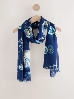 Impression florale marine - Écharpe légère Imprimé Kew Collection