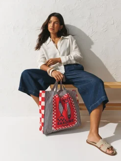 Imprimé - Sac shopping 100% coton imprimé sardine