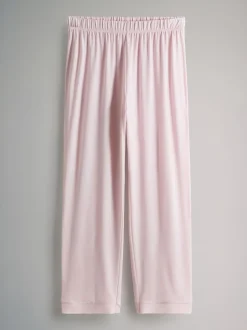 Imprimé animal/rose - The Set lot de 2 pyjamas longs boutonnés en Blend de viscose polyester avec passepoil