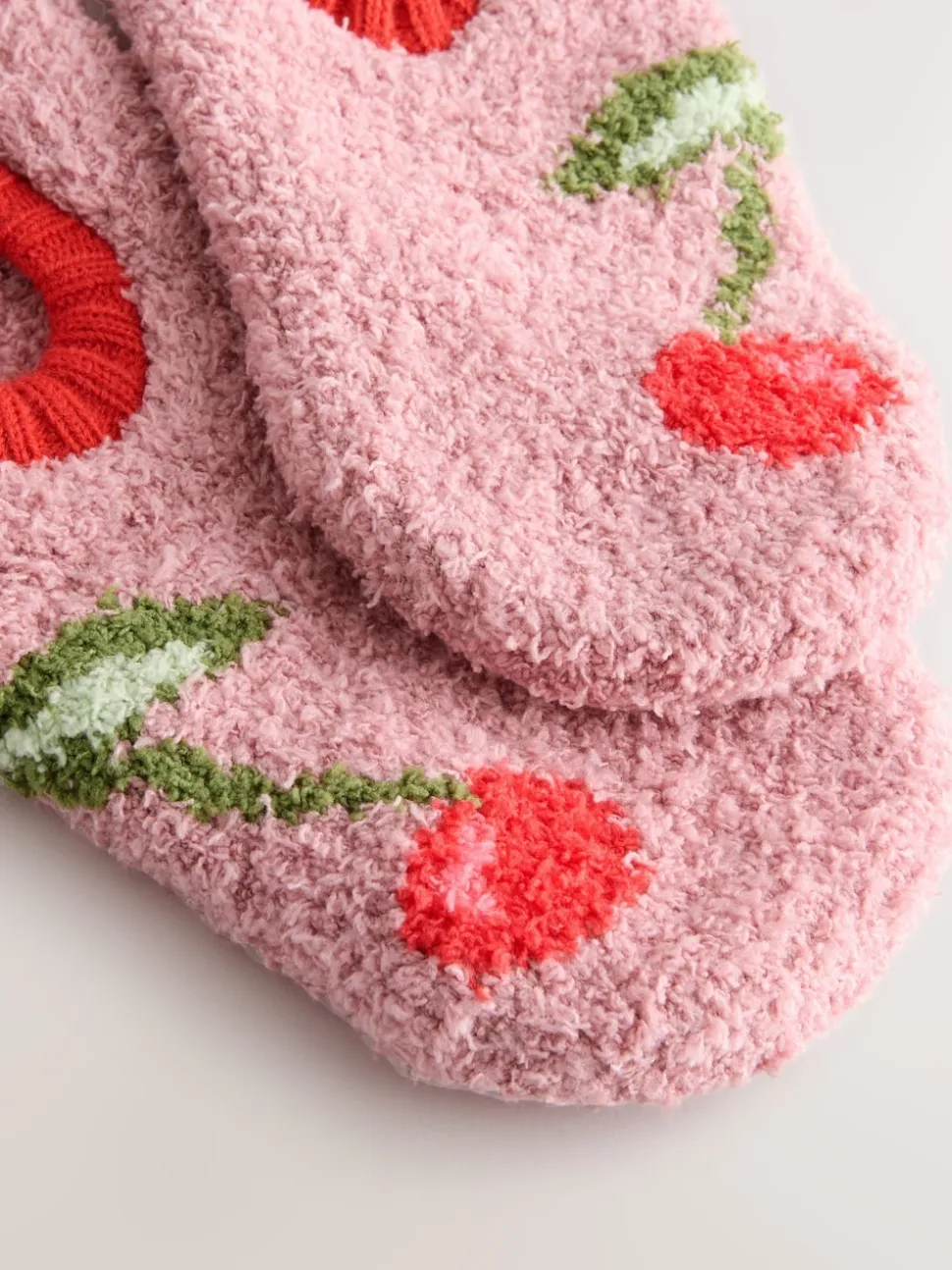 Imprimé cerises roses - Lot de 1 paires de chaussettes Cosy Footsie