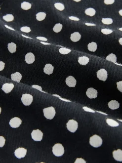 Imprimé floral noir / blanc - Lot de 4 culottes à logo en coton