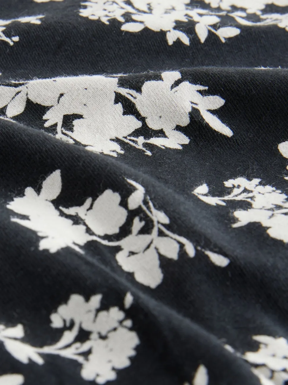 Imprimé floral noir / blanc - Lot de 4 culottes à logo en coton