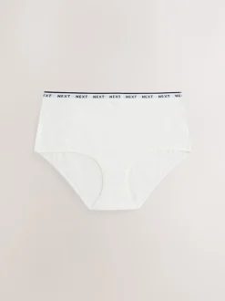 Imprimé floral noir / blanc - Lot de 4 culottes à logo en coton
