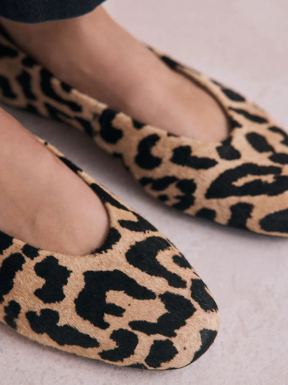 Imprimé Léopard - Ballerines bout rond en cuir