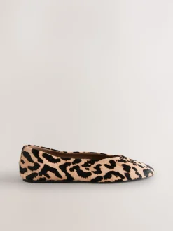Imprimé Léopard - Ballerines bout rond en cuir