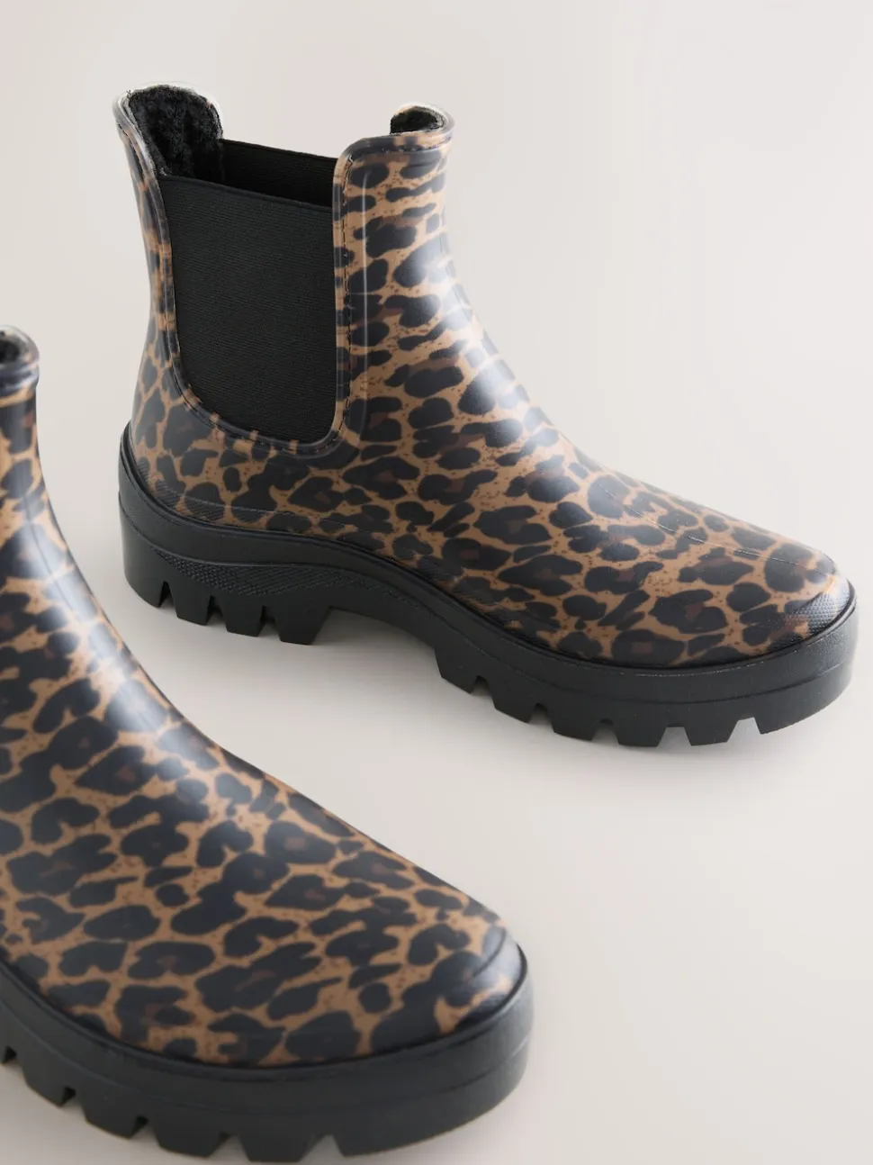 Imprimé Léopard - Bottines Chelsea doublées de fausse fourrure