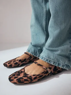 Imprimé Léopard - Chaussures Mary Jane à bout rond
