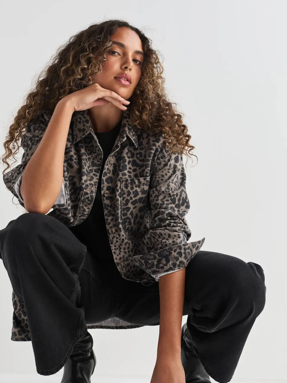 Imprimé Léopard - Chemises oversize en Denim