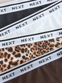 Imprimé Léopard - Lot de 4 culottes à logo en coton