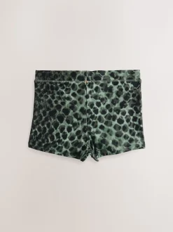 Imprimé léopard vert/noir - Bas de bikini