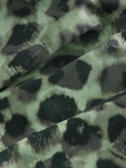 Imprimé léopard vert/noir - Maillot de bain dos nu qui contrôle le ventre