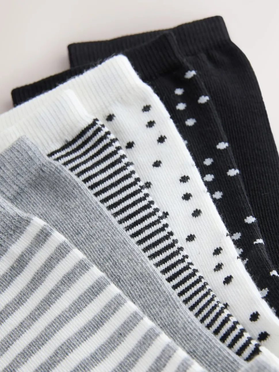 Imprimé noir/blanc mélangé - Paquet de chaussettes de cheville 7