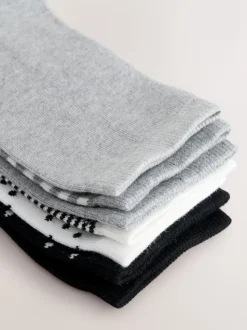 Imprimé noir/blanc mélangé - Paquet de chaussettes de cheville 7