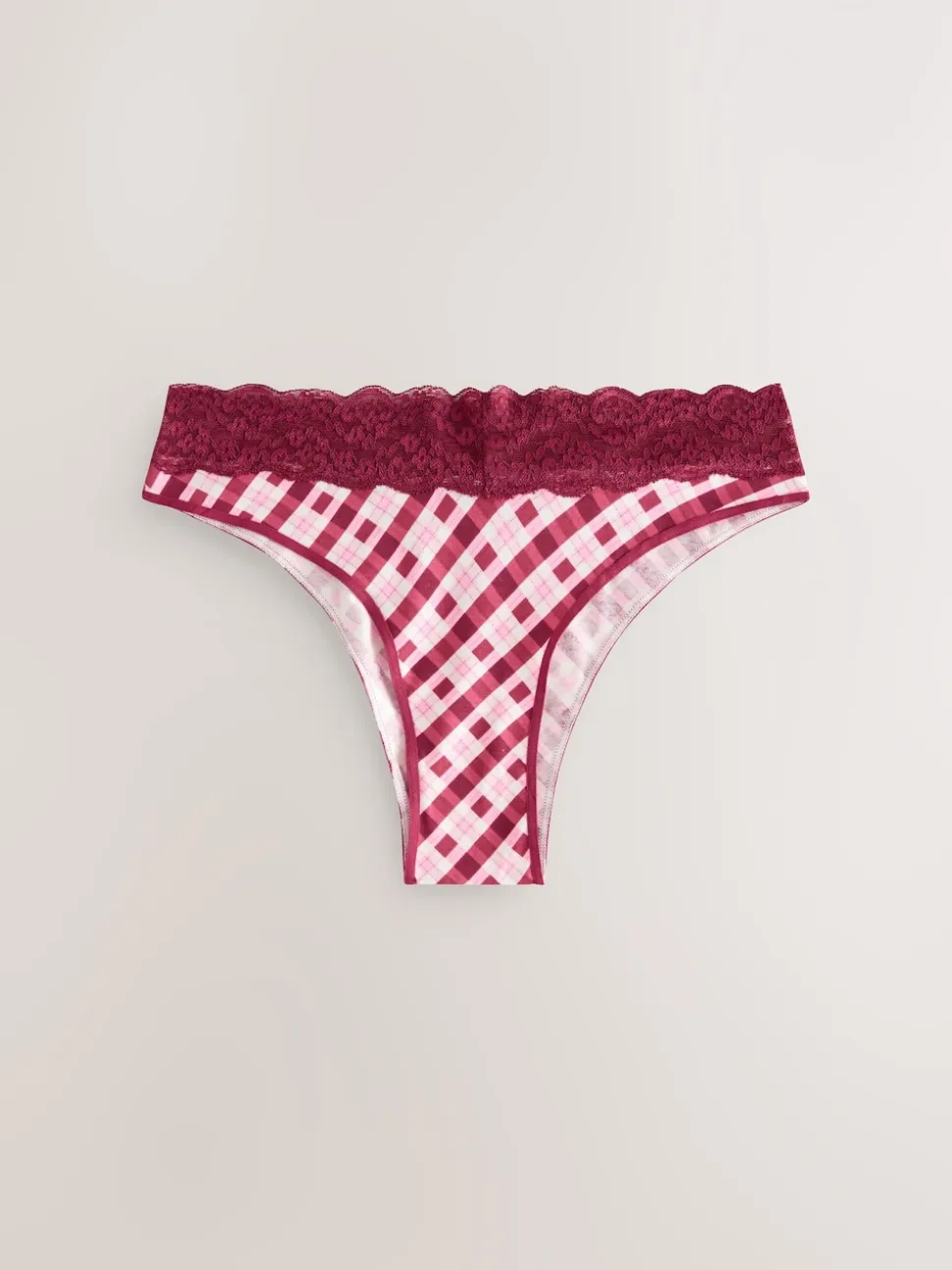 Imprimé nœud baies - Lot de 4 culottes en coton et dentelle