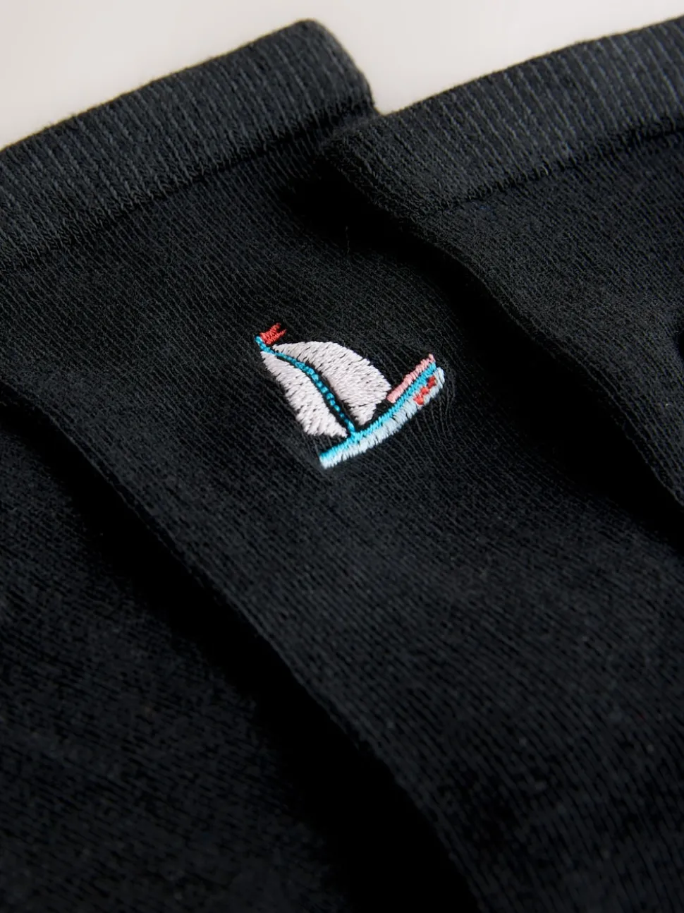 Imprimé pêcheur nautique - Chaussettes à motif brodé 4 Pack