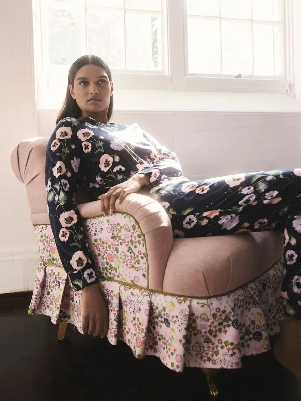 Imprimé pivoine bleu marine - Pyjama Cath Kidston Twosie en coton