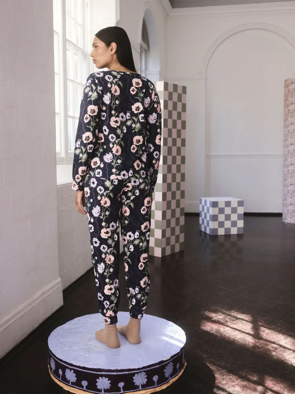 Imprimé pivoine bleu marine - Pyjama Cath Kidston Twosie en coton