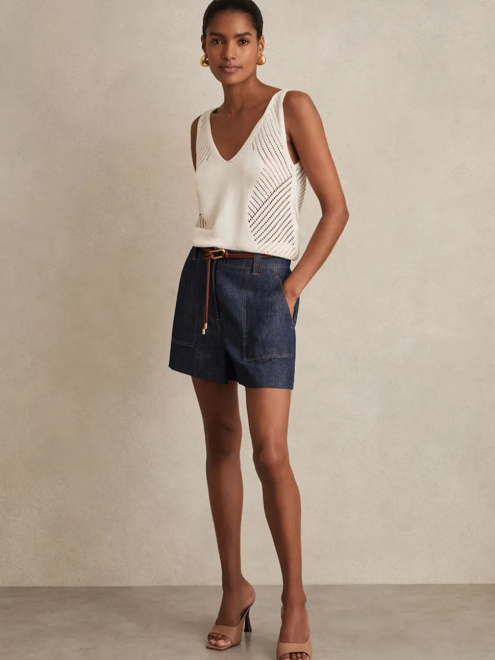 indigo - Shorts en lin Reiss Ashby