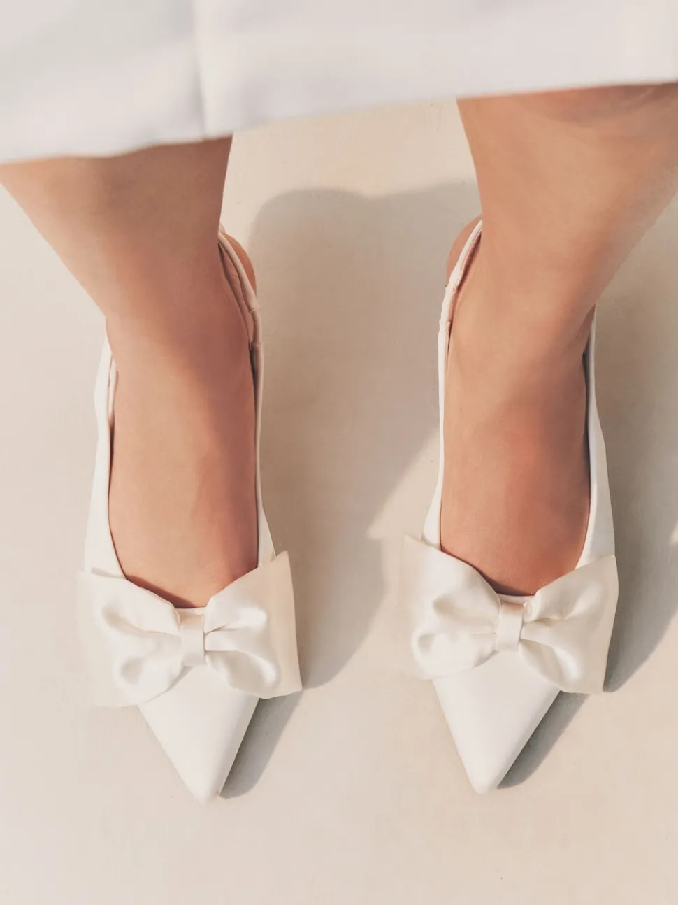 ivoire - Chaussures à talons Mariage Forever Comfort® en Satin à Nœud et bout pointu