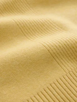 Jaune - Cardigan super doux en maille avec cravate devant
