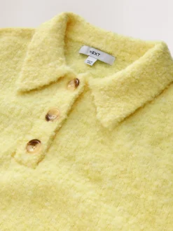 Jaune - Pull polo à manches longues Boucle
