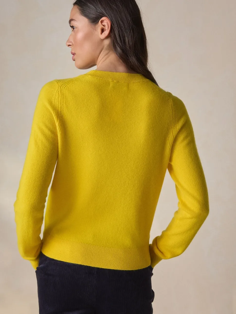 Jaune - Pulls Col rond N.Premium 100% cachemire