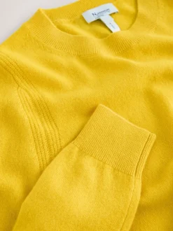 Jaune - Pulls Col rond N.Premium 100% cachemire