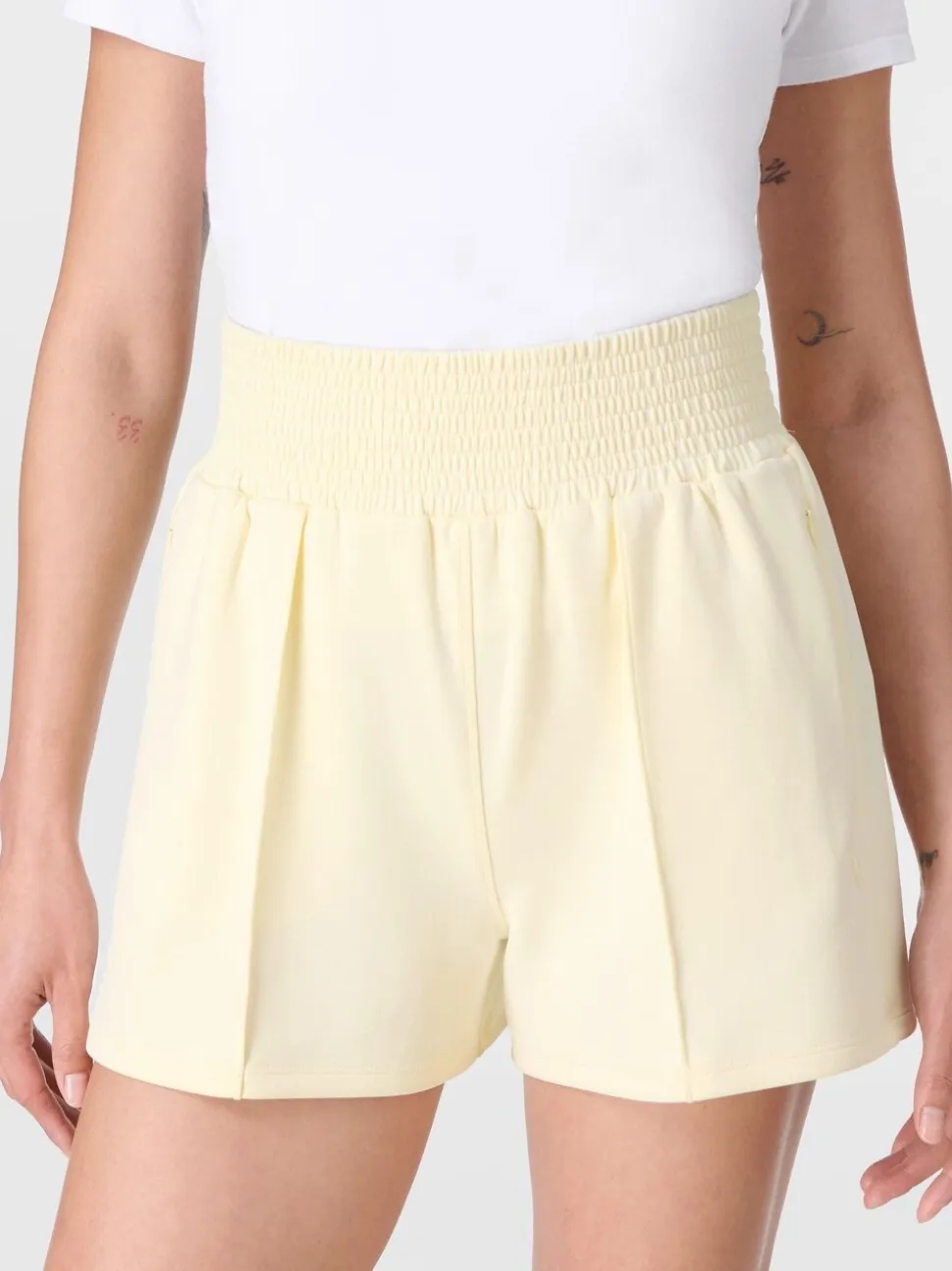 Jaune - Short CloudWeight Betty en sueur délavé au sable