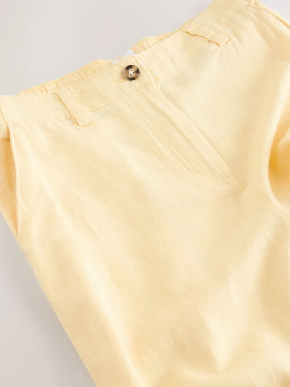 Jaune citron - Pantalons intelligents à jambe large en lin Blend