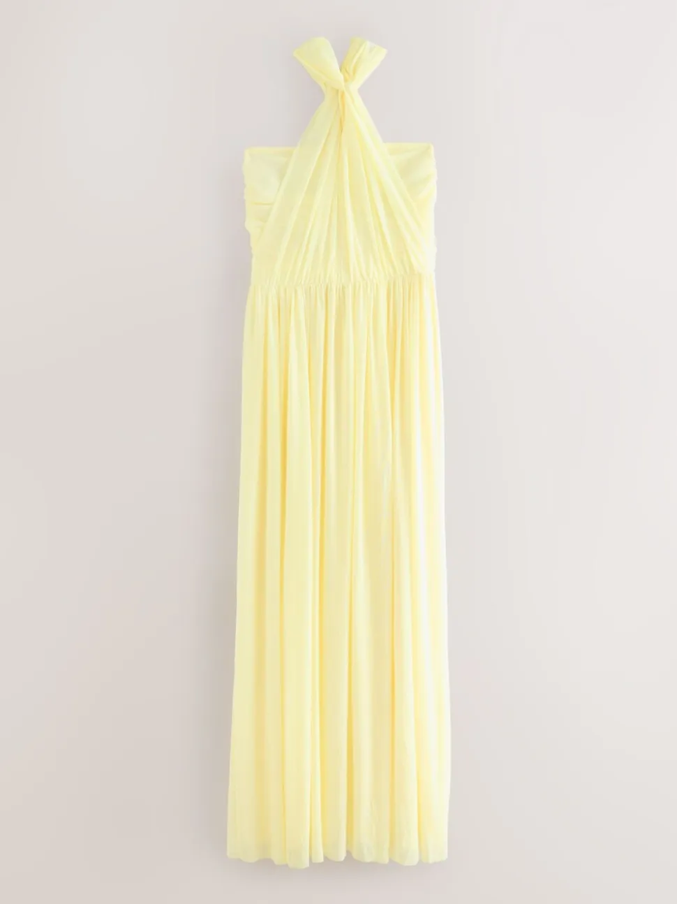 Jaune pastel - Robe longue de demoiselle d’honneur multicolore en maille pour invitée de mariage