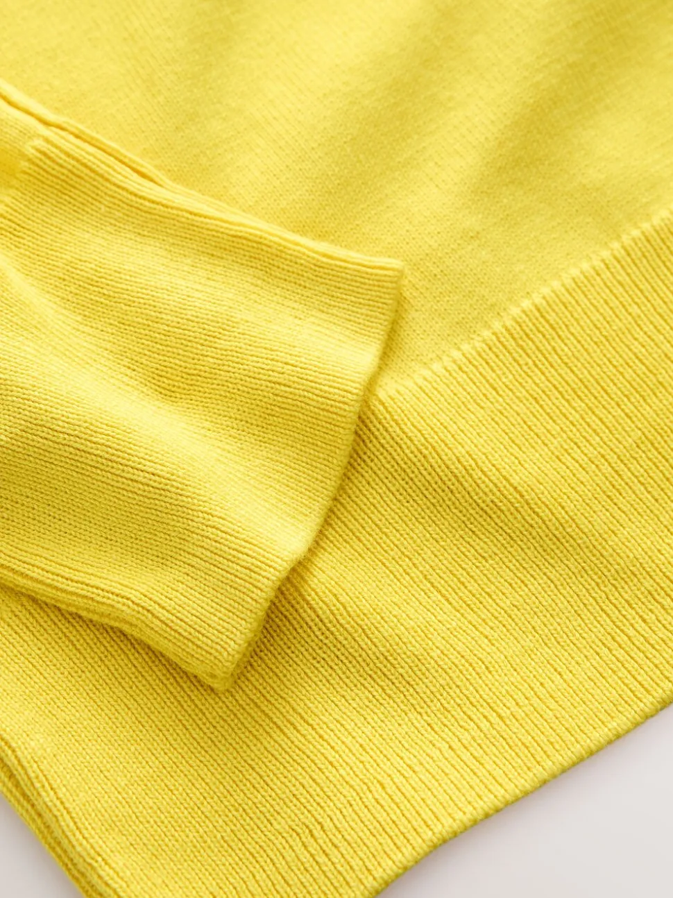 Jaune vif - Pull col rond riche en coton au toucher doux