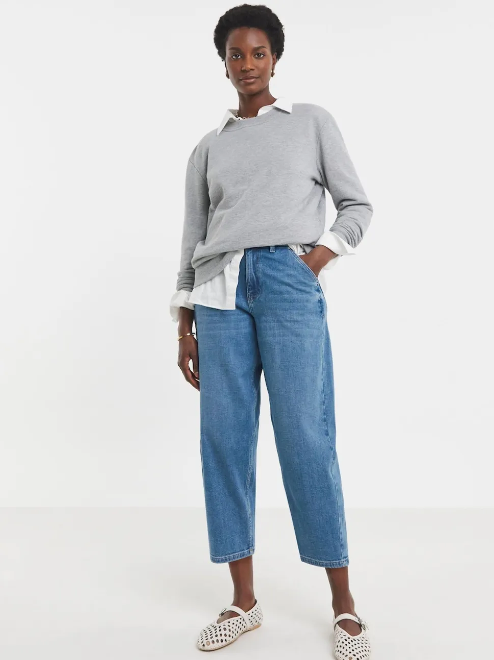 JD Williams Barrel Leg Jeans