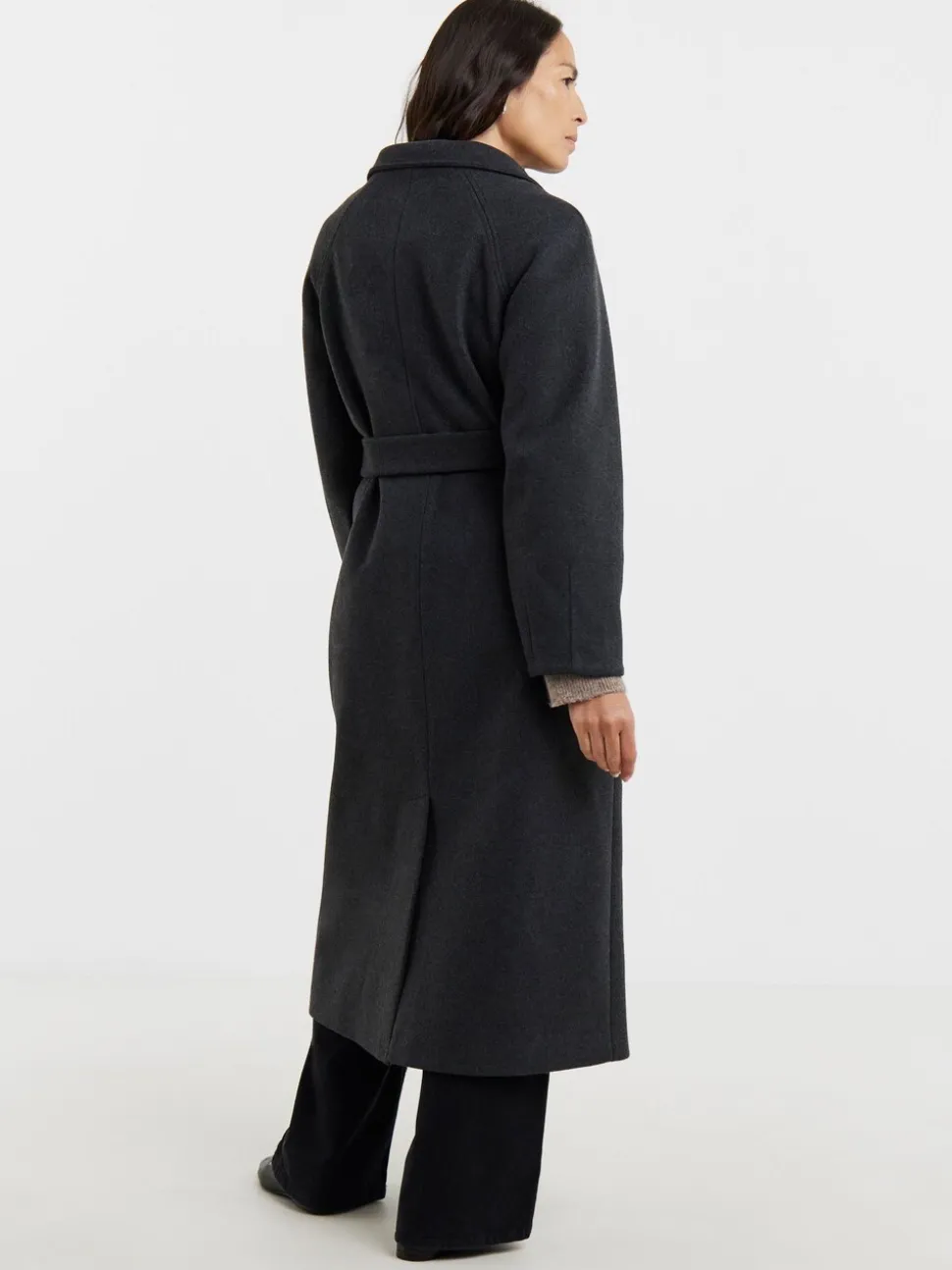 JD Williams Manteau long en laine Blend col cheminée