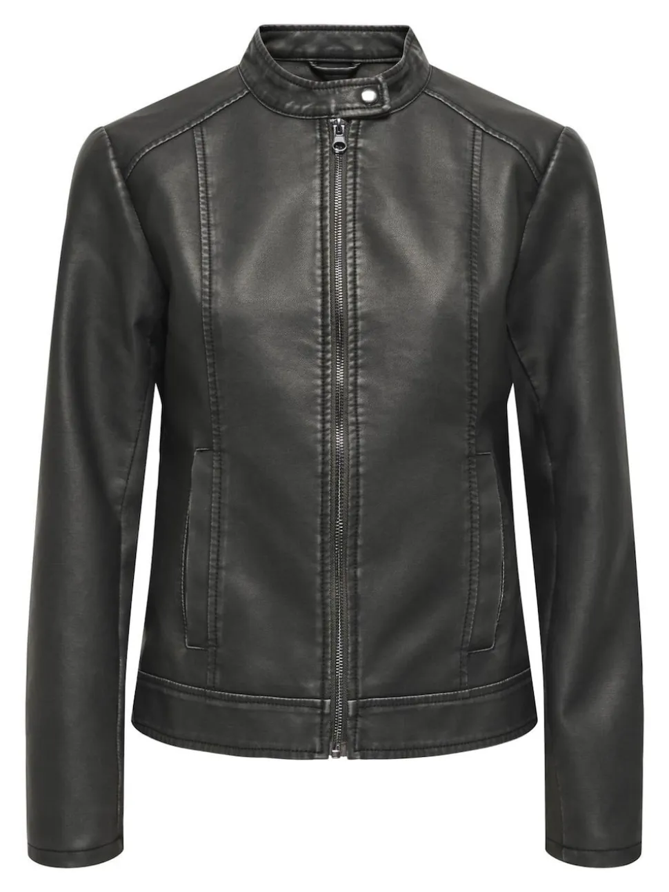 JDY Veste en faux cuir sans col 100% coton