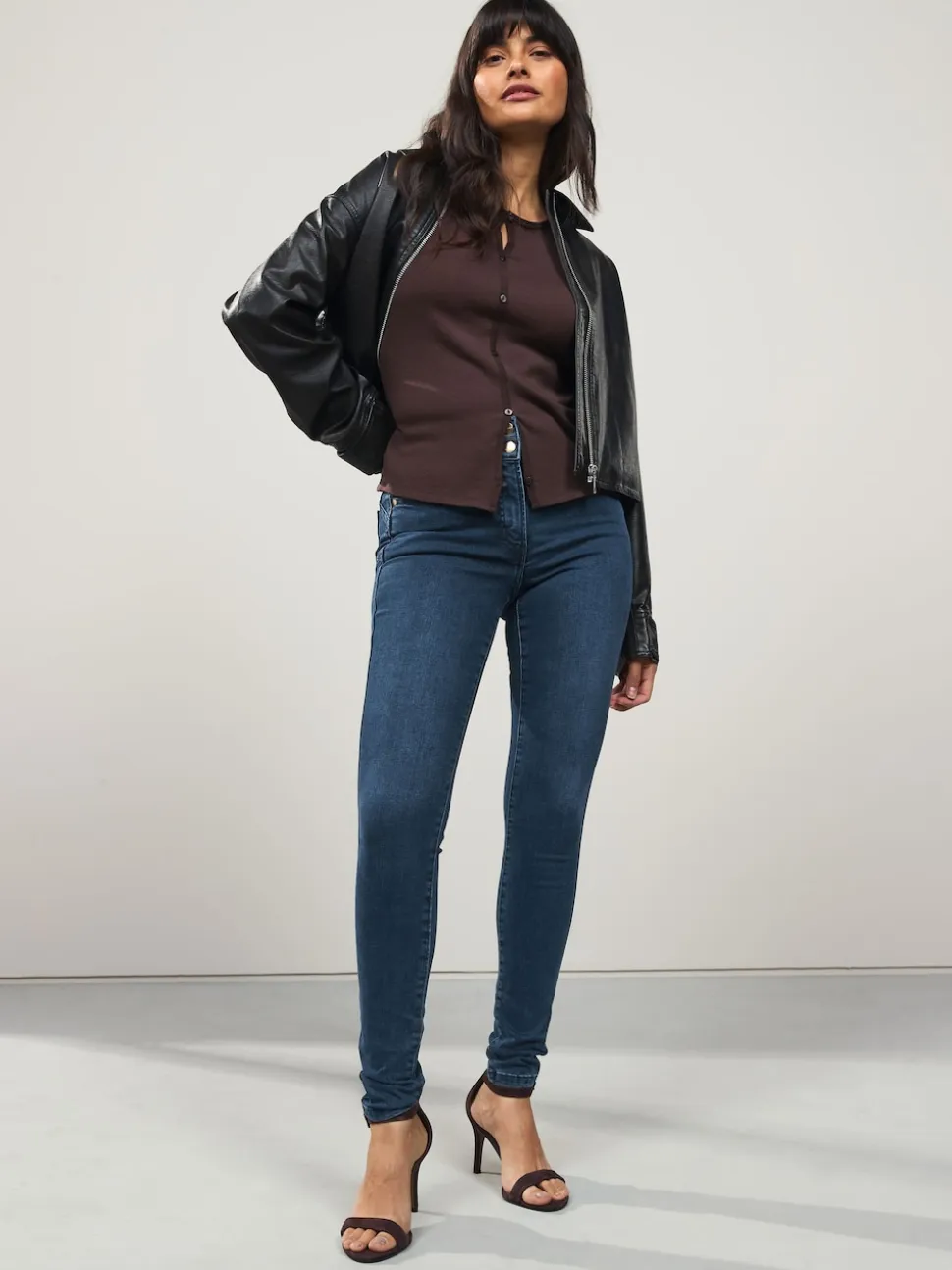 Jean bleu foncé - Jean skinny coupe slim à effet rehausseur