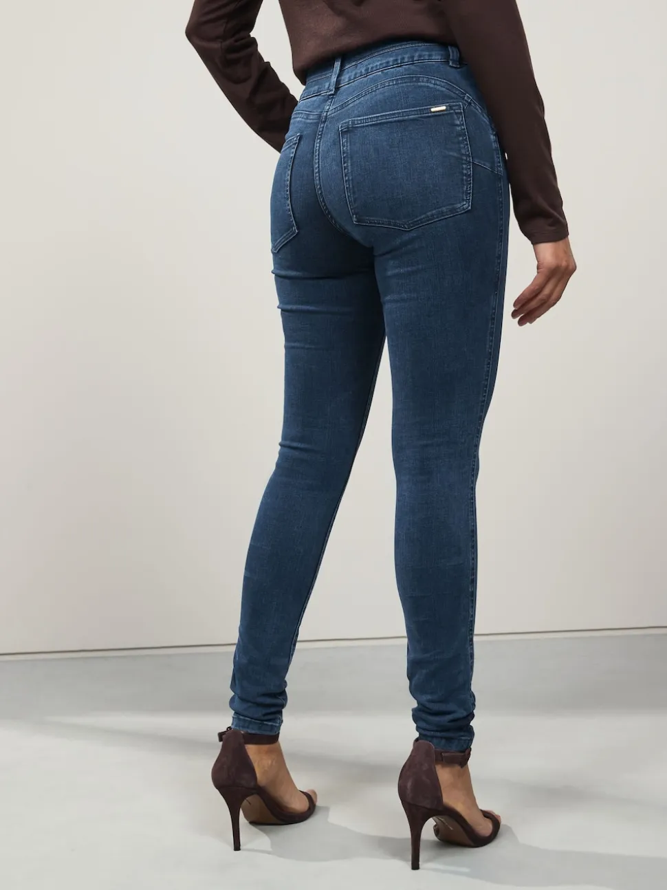 Jean bleu foncé - Jean skinny coupe slim à effet rehausseur