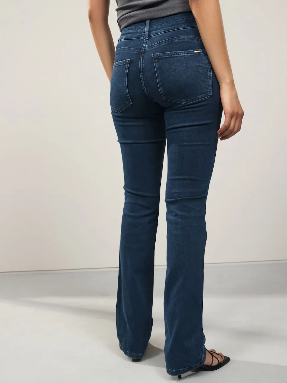 Jean bleu foncé - Jean slim boot cut réhaussant